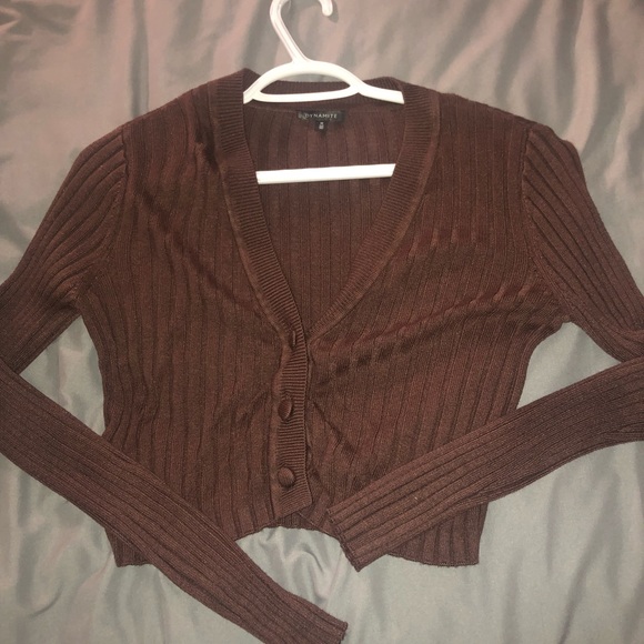 Brown Buttoned Long Sleeve Top - Picture 2 of 3